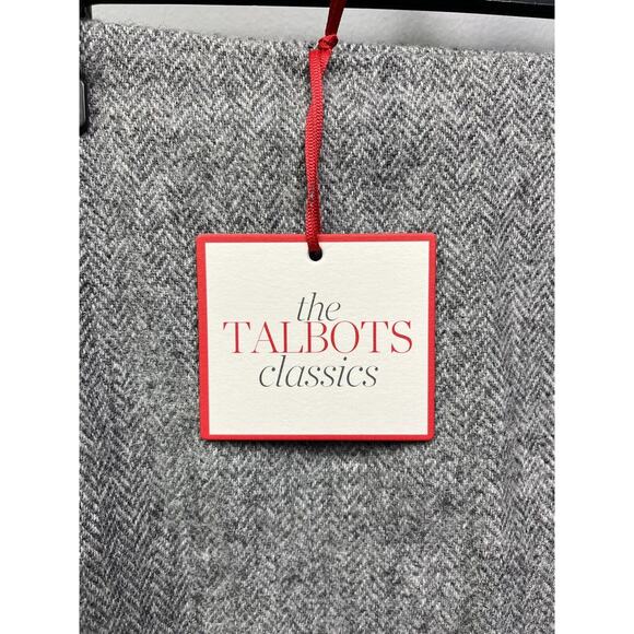 Talbots Classics Skirt Womens 16 Wool Tweed Pencil Gray Herringbone Career NEW - Picture 7 of 7